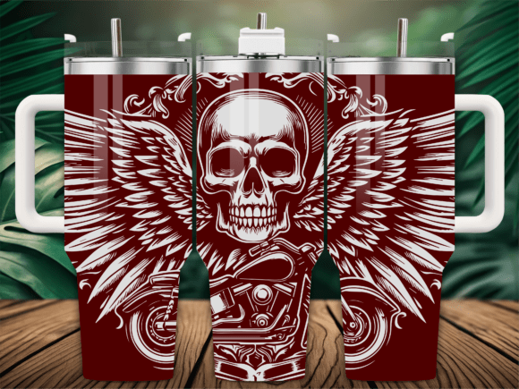 Biker Skull Motorcycle Tumbler
