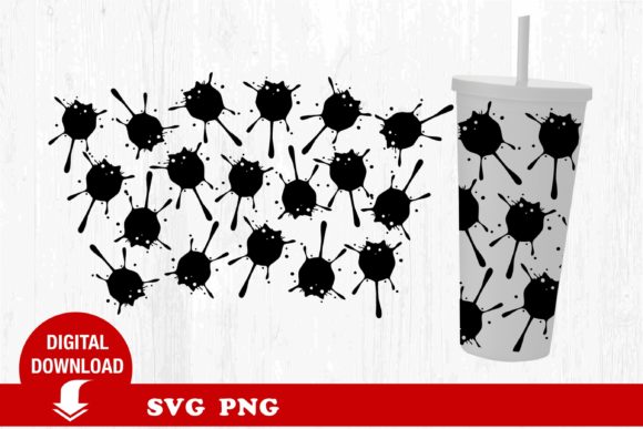 Colorful Paint. Tumbler Svg. Spots. Cat