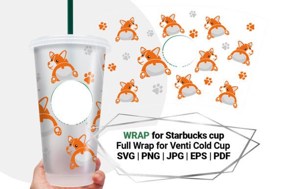 Corgi Wrap for Starbucks Cold Cup 24 Oz