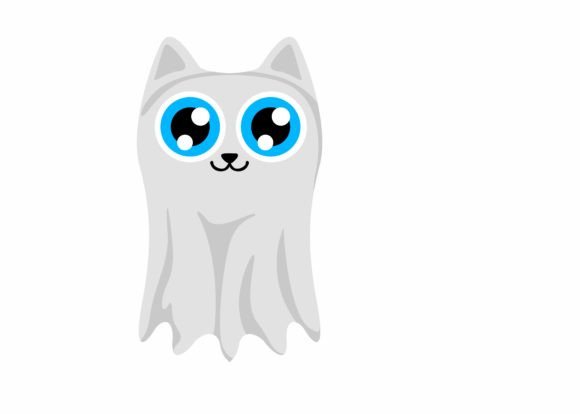 Cute Ghost Cat Svg, Halloween Svg
