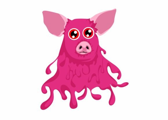 Cute Pink Slime Pig Svg, Halloween Svg