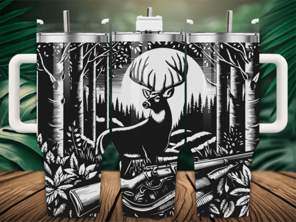 Deer Hunting Forest Moon