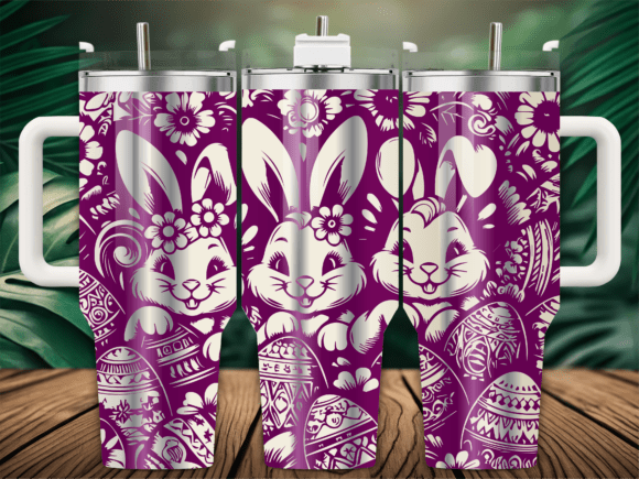 Easter Bunny Eggs Flower Tumbler