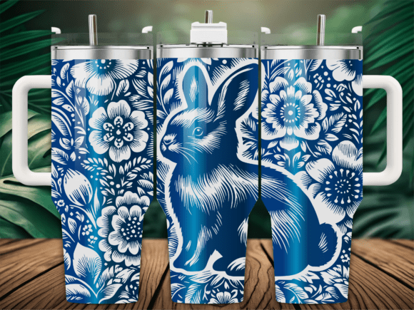 Easter Floral Bunny Tumbler Wrap