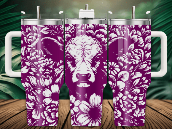 Floral Highland Cow Peony