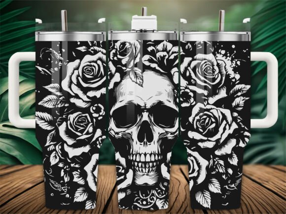 Gothic Floral Skull