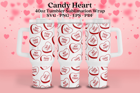 Heart Candy Valentine 40oz Tumbler Wrap