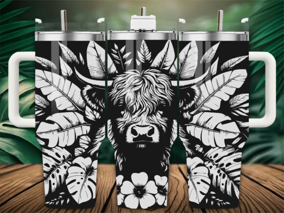Highland Cow Leaf: A Unique Embroidery Design