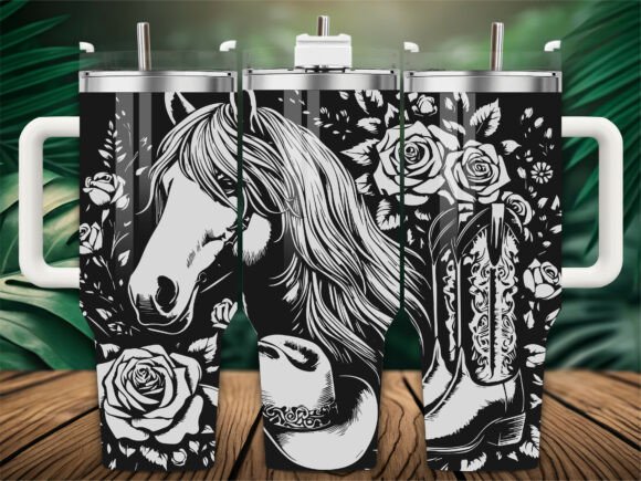 Horse Western Floral