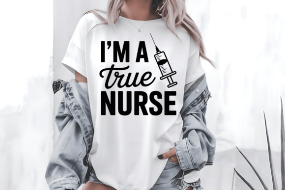 I m True Nurse Typography SVG PNG