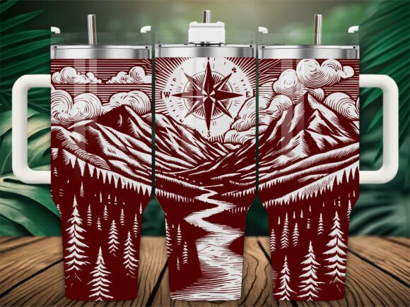 Mountain Landscape Embroidery Design