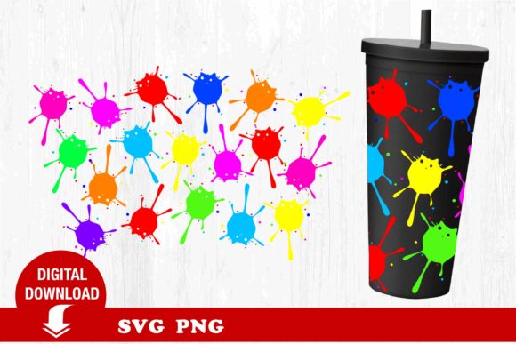 Paint. Tumbler Svg. Spots. Сat