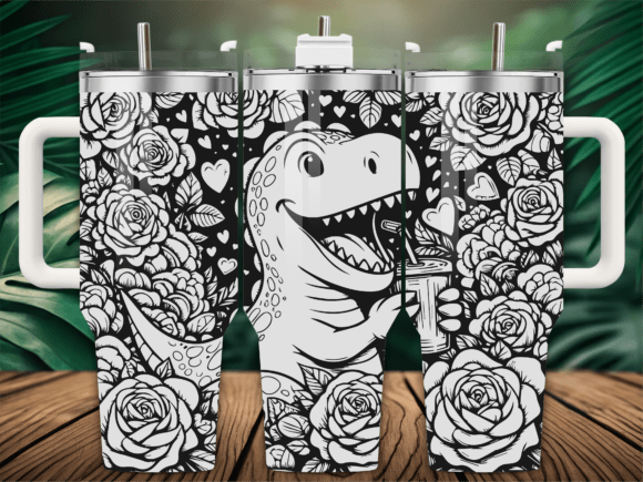 Roses Dragon Embroidery Design
