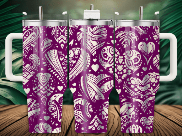 Valentines Hearts Pattern Tumbler